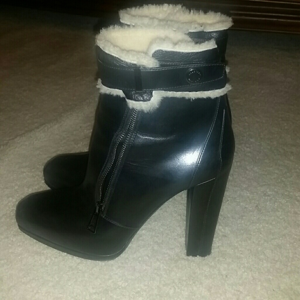 Belstaff ENGLAND made in Italy REAL leather REAL SHEARLING platform boot…